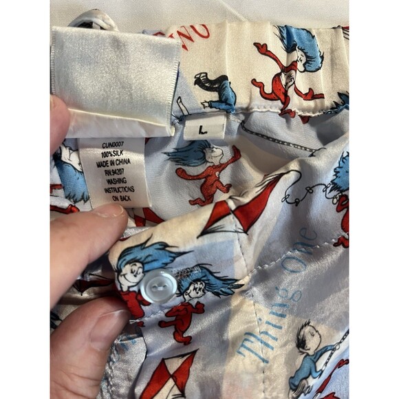 Universal Studio Dr Suess Sleep/lounge Pants 100% Silk Thing 1 Thing 2 Unisex L - Picture 8 of 10